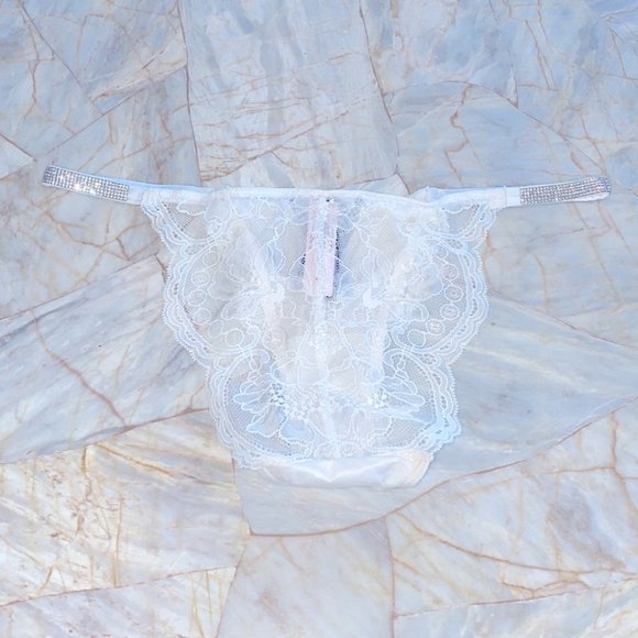 New VERY SEXY Bombshell Shine Cheeky Strap Bikini Panty Crystal Band Underwear - Picture 7 of 8